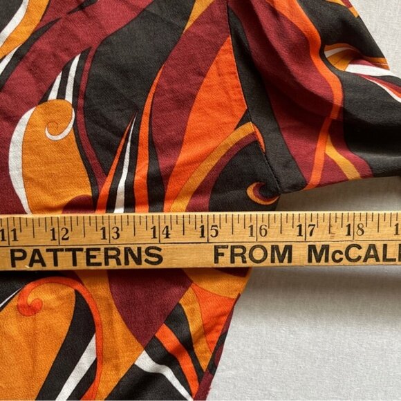 Zara Disco Multicolor Abstract Print Bell Sleeve knot Blouse Sz XS - Picture 9 of 9